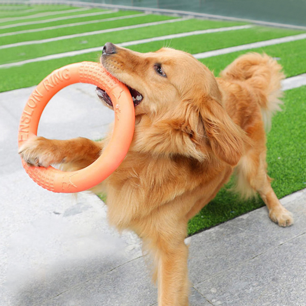 Suction Cup Dog Tug Toy - 1ชิ้นของเล่นสุนัขสีส้มแหวนฝึกสัตว์เลี้ยงแผ่นดิสก์บินที่ดึง EVA แหวนฝึกแบบอินเตอร์แอคทีฟทนทานสำหรับสุนัข