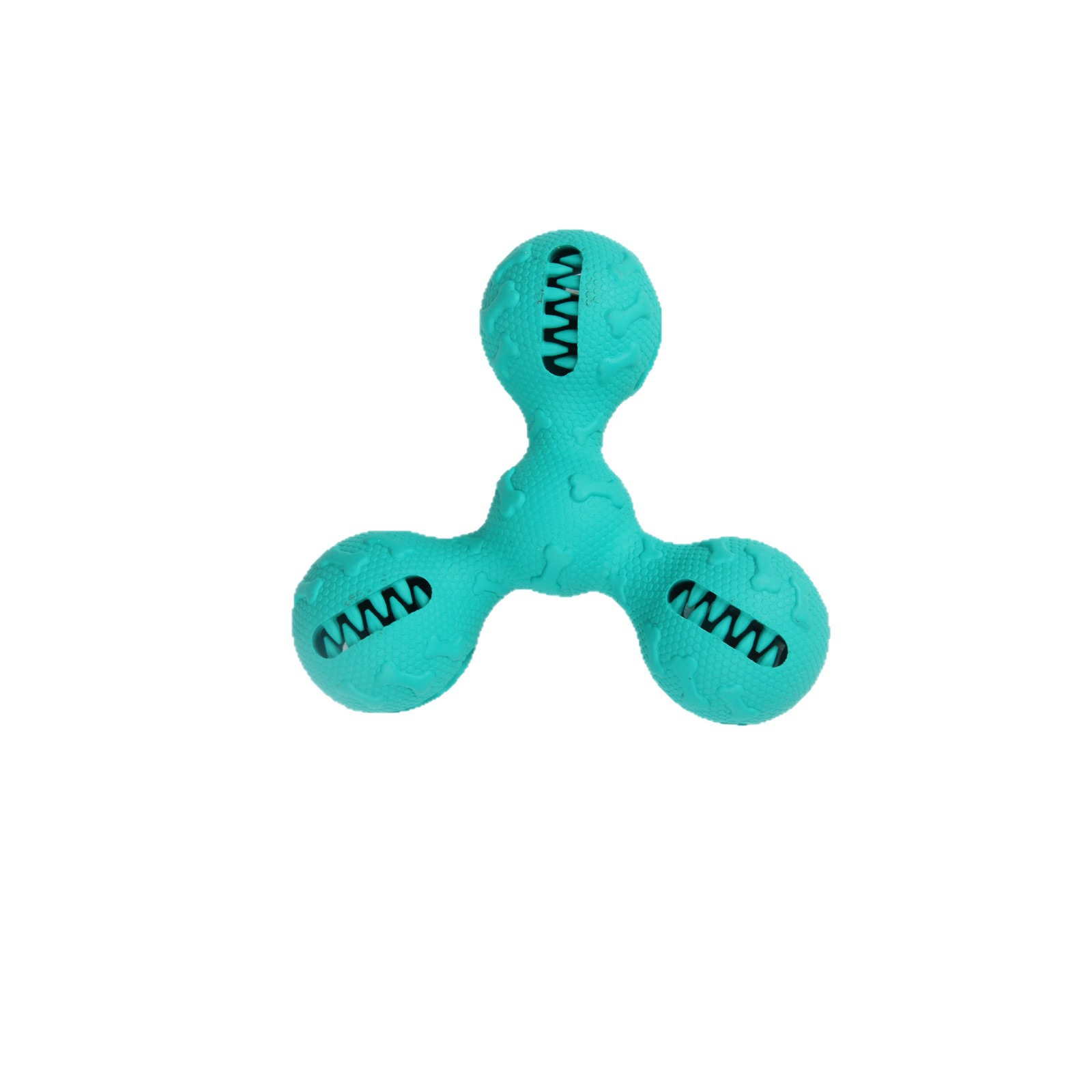 Rubber Treat Dispensing Dog Toy - ลูกบอลยางสำหรับสัตว์เลี้ยง ของเล่นฝึกสุนัข ทนทานต่อการกัด ช่วยทำความสะอาดฟัน พร้อมฟังก์ชันจ่ายขนม