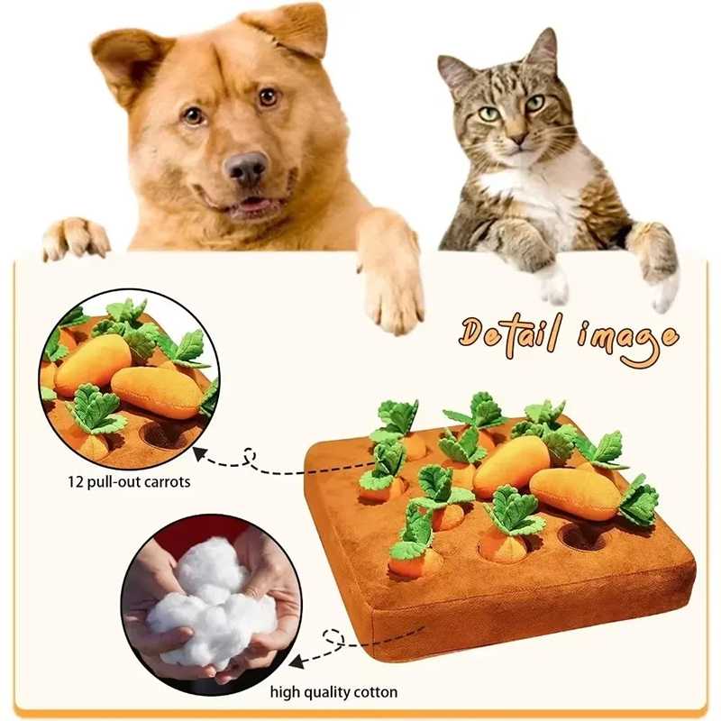 Snuffle Mat For Dogs - แผ่นรองดมกลิ่นสำหรับสุนัข ของเล่นเสริมสร้างพัฒนาการ ของเล่นตลก ของเล่นรูปแครอท ของเล่นฝึกสมองสำหรับสุนัข แผ่นรองกิจกรรมสำหรับสุนัข