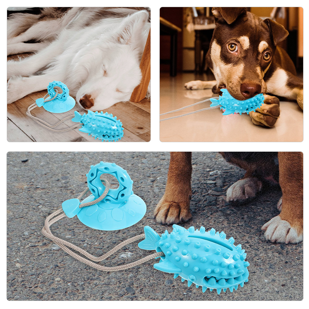 Suction Cup Dog Tug Toy - 2 ชิ้น ของเล่นสุนัขแบบถ้วยดูด สำหรับเล่นดึง แทะ จ่ายอาหาร