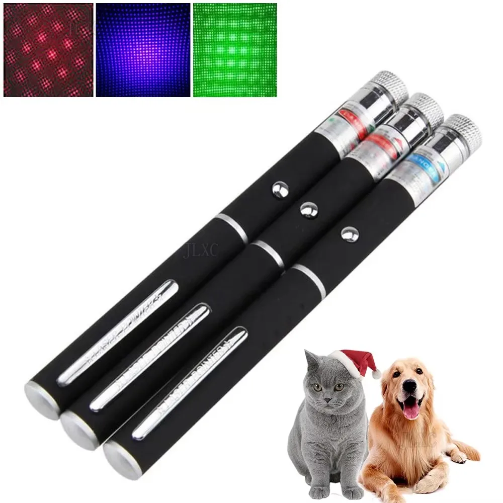 Laser Pointer Cat Toy Automatic - (ไม่รวมแบตเตอรี่) ปากกาเลเซอร์สีเขียวแดง อุปกรณ์ช่วยสอน ของเล่นแมวอัตโนมัติ ปากกาเลเซอร์โฟกัส ปากกาเลเซอร์แบบรวม