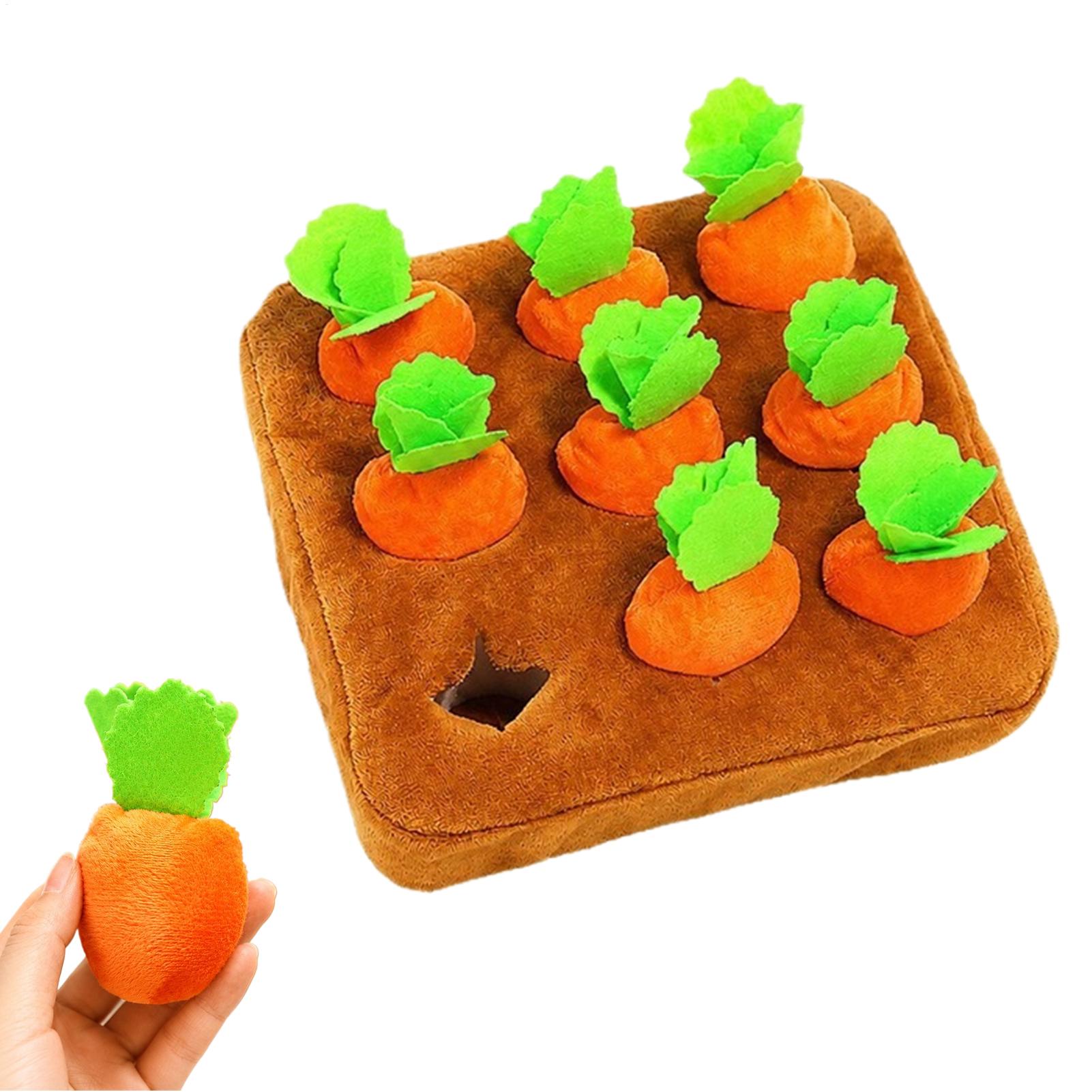 Snuffle Mat For Dogs - แผ่นรองดมกลิ่นรูปแครอท ช่วยให้สัตว์เลี้ยงไม่เบื่อ ของเล่นดมกลิ่นสำหรับลูกสุนัข แมว กระต่าย ใช้ในบ้าน