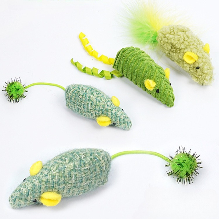 ของเล่นแมว 3 ชิ้น ตุ๊กตาหนูจำล - Catnip Interactive Plush Mouse บทวิจารณ์และราคา