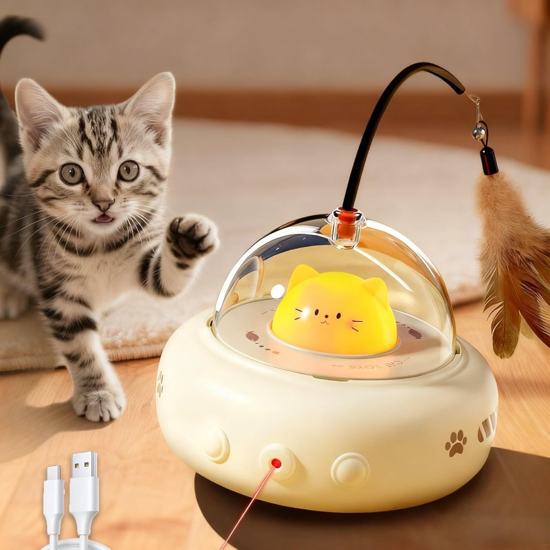 ของเล่นแมวแบบชาร์จได้ 2 in 1 เ - Laser Pointer Cat Toy Automatic บทวิจารณ์และราคา